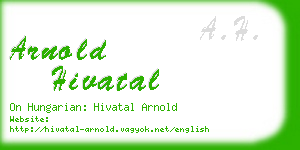 arnold hivatal business card